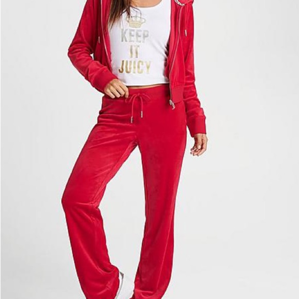 Juicy Couture NWOT Red Velour Tracksuit size M
